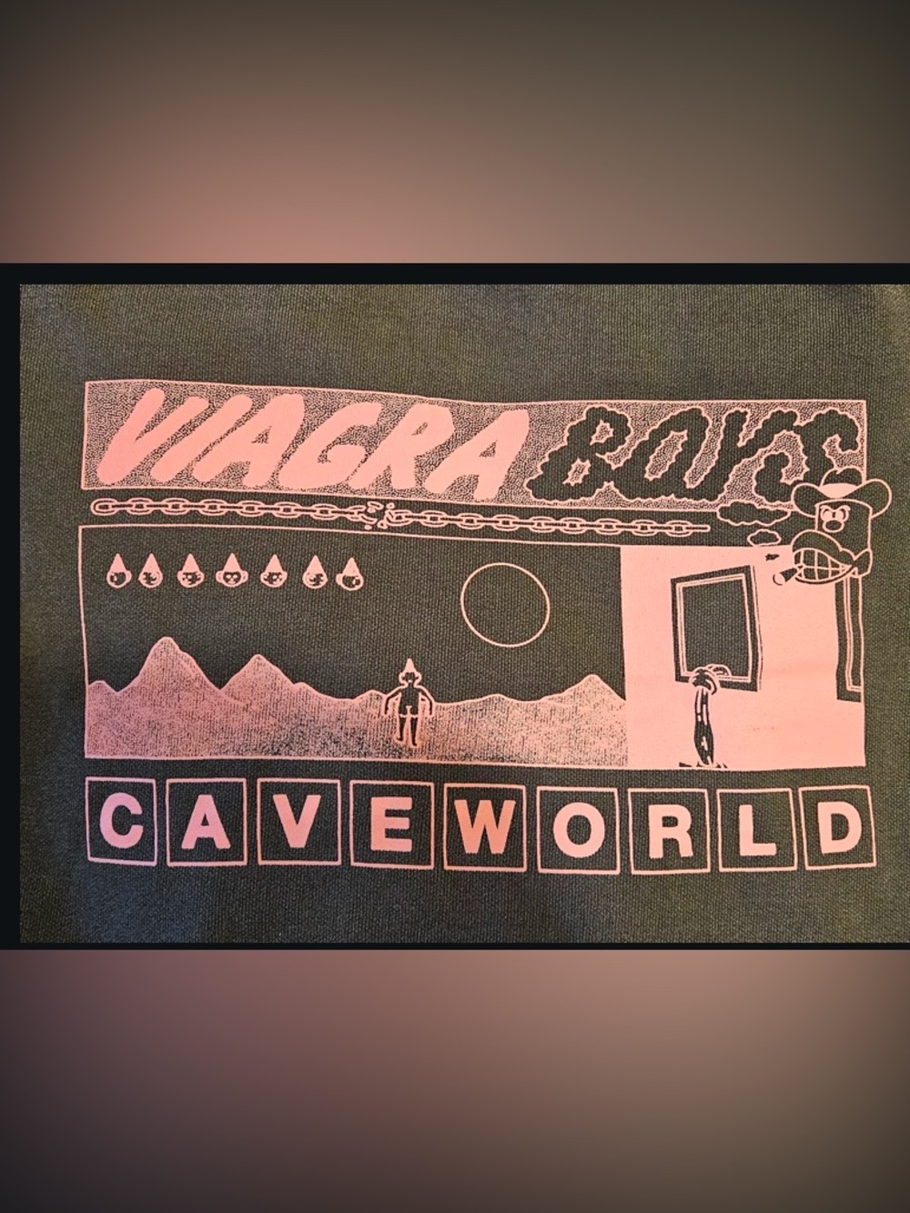 Vi@gra Boys band Caveworld Tour Hoodie Gray/Pink Size Small.